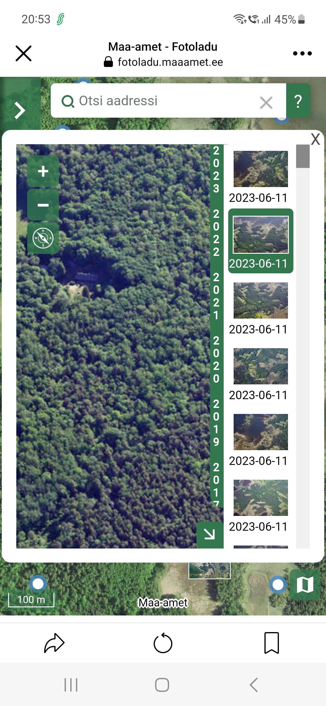 Need rohelised asjad on nii meelel kui keelel. Alustame ühest pildist. See on õhufoto ja see on mets. Auguke selles ongi Kotka talu. No muidugi päris lõputus la